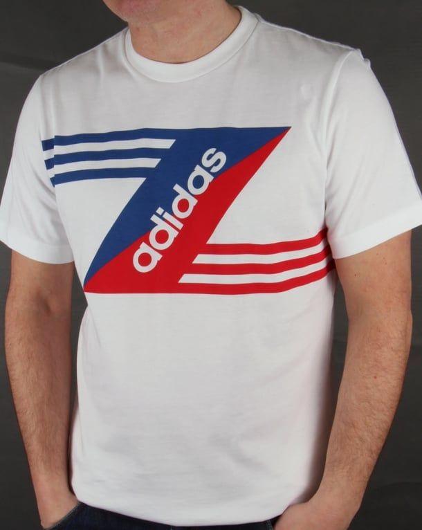 White and Blue T Logo - Adidas Originals Retro Linear Logo T-shirt White - Adidas Originals ...