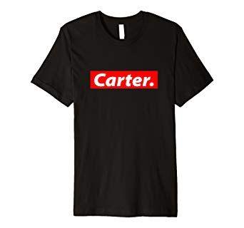 Red Carter Logo - Carter Shirt Box Logo Personalized Name Clout Gift: Amazon.co
