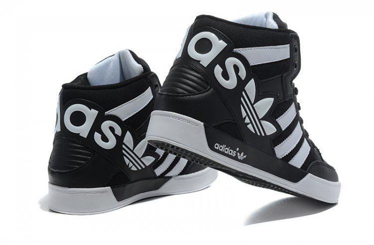 White Adidas Originals Logo - UK Adidas Originals Wings Hard Court Hi Big Logo Black White Shoes