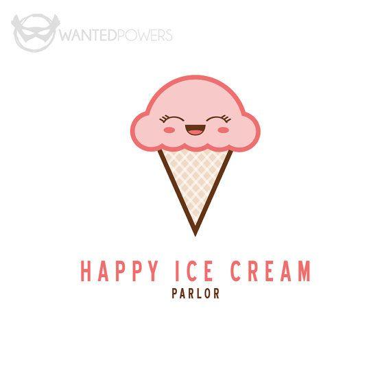 Ice Cream Business Logo - ABOUT Cute, smiling ice cream cone logo, perfect for your restaurant