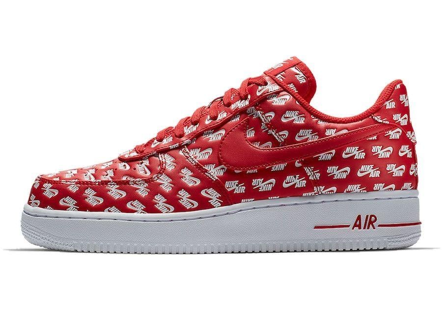 Red White Blue Nike Logo - BUY Nike Air Force 1 Low All Over Logo Red | Kixify Marketplace