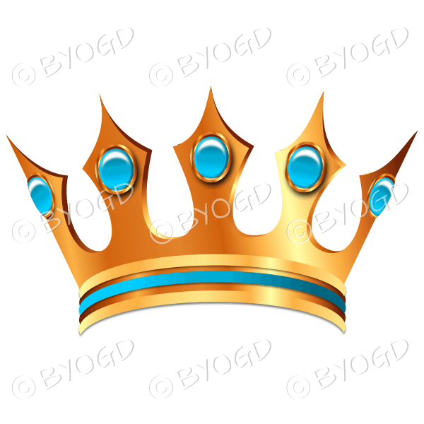 Light Blue Crown Logo - Gold crown with light blue jewels ⋆ Be Your Own Graphic Designer