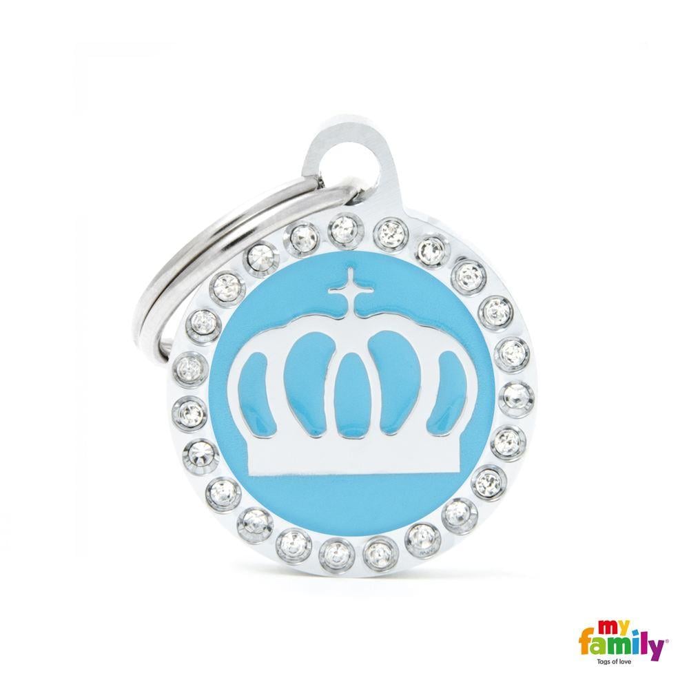Light Blue Crown Logo - ID Tag for dog “Light Blue Crown Circle” | MyFamily