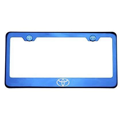 One Toyota Logo - Amazon.com: One Toyota Logo on Blue Chrome Stainless Steel License ...