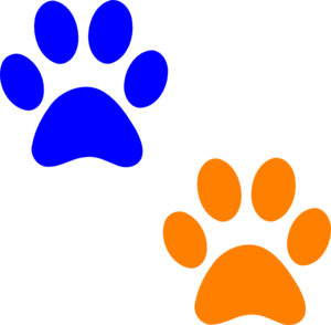 Blue Paw Print Logo - Orange And Blue Paw Prints Clip Art clip art