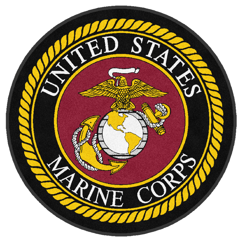US Marines Logo - Buy U.S. Marines Corps Round Logo Rug Online | Rug Rats