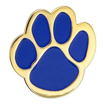 Blue Paw Print Logo - PinMart Blue and Gold Animal Paw Print School Mascot