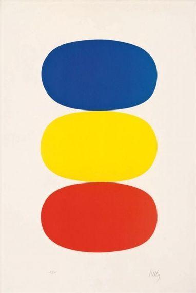 Red-Orange and Blue Circle Logo - Blue And Yellow And Red Orange, 1965