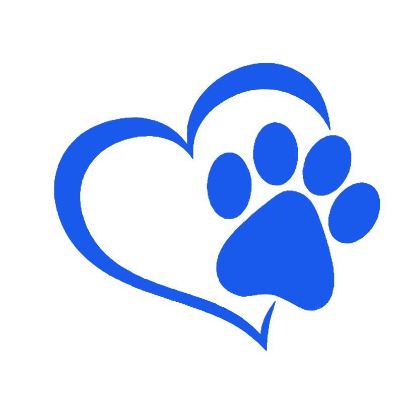 Blue Paw Print Logo - HotMeiNi Wholesale 50pcs Lot Lovely Heart Shaped Dog Cat Paw Print