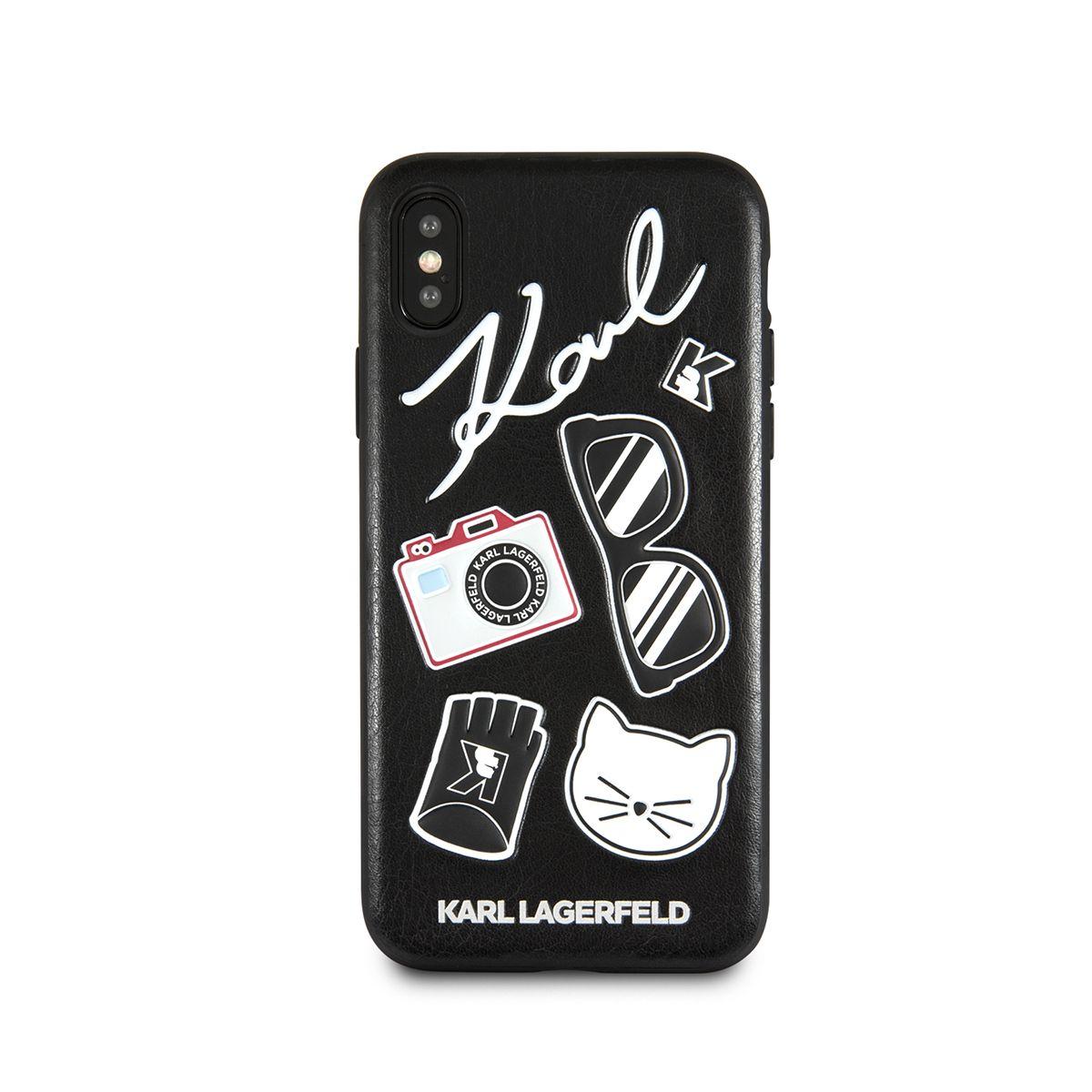 Karl Lagerfeld Logo - KARL LAGERFELD Embossed Pins Case for iPhone X - SmarTone ...