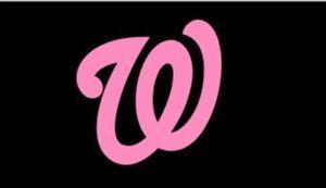 Washington Nationals Logo - Washington Nationals Pink Logo Black License Plate MLB Breast Cancer ...