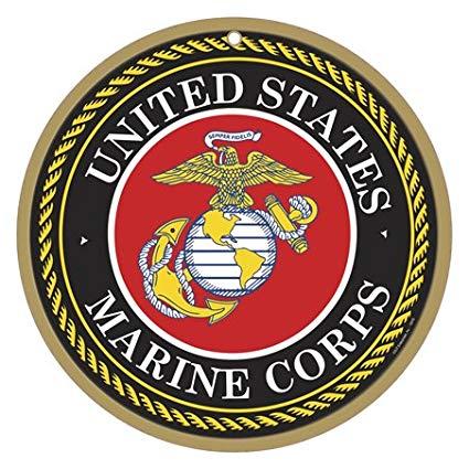 US Marines Logo - SJT ENTERPRISES, INC. US Marines Logo 10 Round Wood