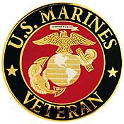 US Marines Logo - Amazon.com: US Marine Corps Veteran Logo Pin 1-1/2 Inches: Clothing