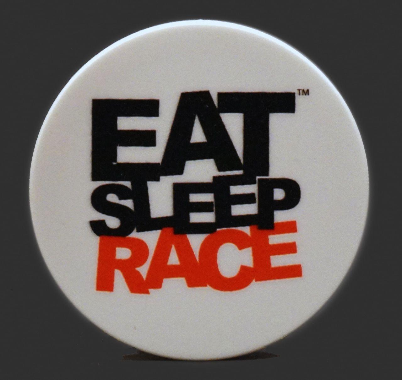 Race Red with White Logo - Logo Pop Grip | White - Eat Sleep Race - Racing Lifestyle Apparel