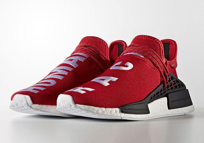 Race Red with White Logo - Pharrell x adidas NMD Human Race Red | SneakerFiles
