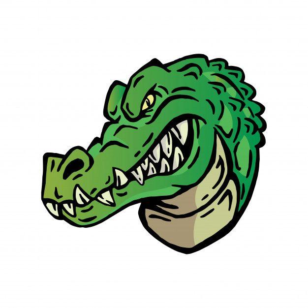 Alligator Head Logo - Angry crocodile head logo character illustration Vector | Premium ...