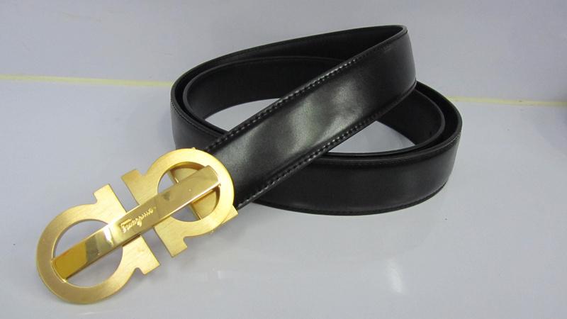 Gold Ferragamo Logo - Ferragamo Belts Men Gold Buckle Logo with Black [FH697] - $91.39 ...