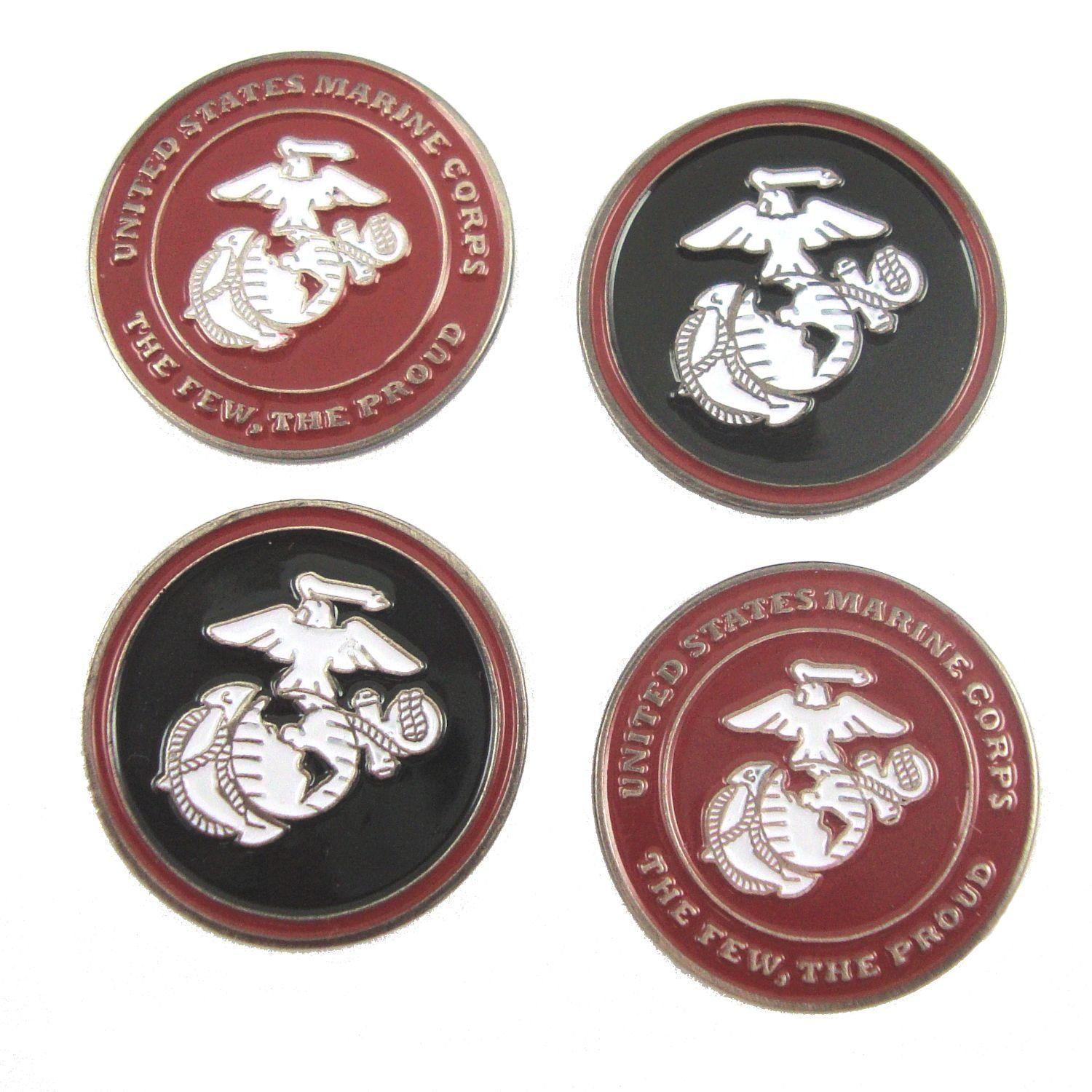 US Marines Logo - Amazon.com : U.S. Marines Double Sided USMC logo Golf Ball Marker