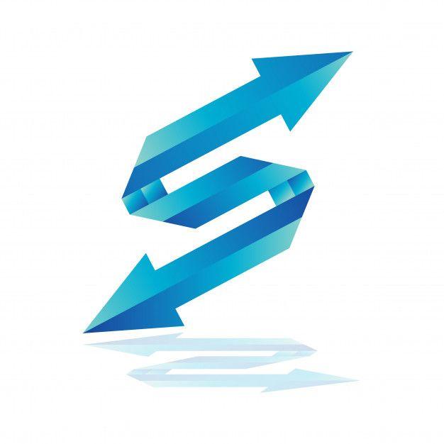 Turquoise Arrow Logo - Letter s arrow logo template, blue arrow logo Vector | Premium Download