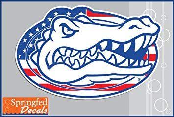 Alligator Head Logo - Florida Gators FLAG GATOR HEAD LOGO 4 Vinyl Decal Car