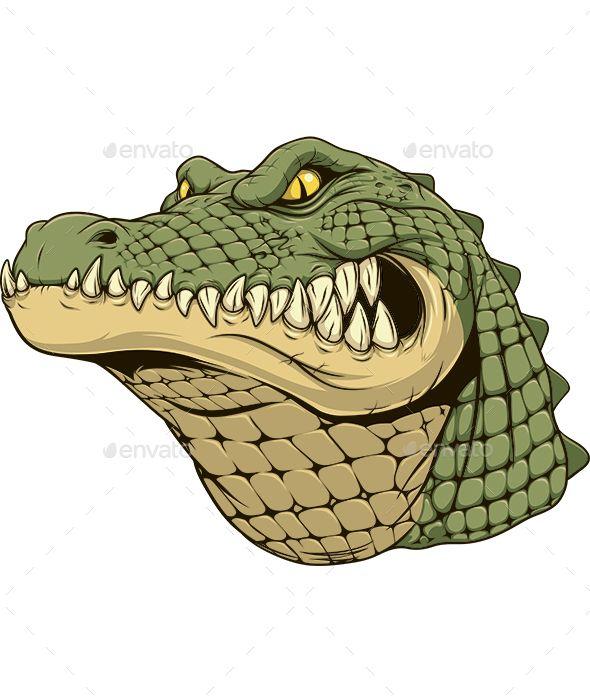 Alligator Head Logo - Ferocious Alligator Head. Fonts Logos Icons. Drawings, Anime