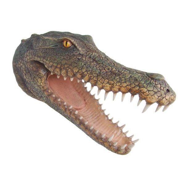 Alligator Head Logo - Crocodile Head Wall Mount Resin Statue Prop Decor Amphibian Reptile