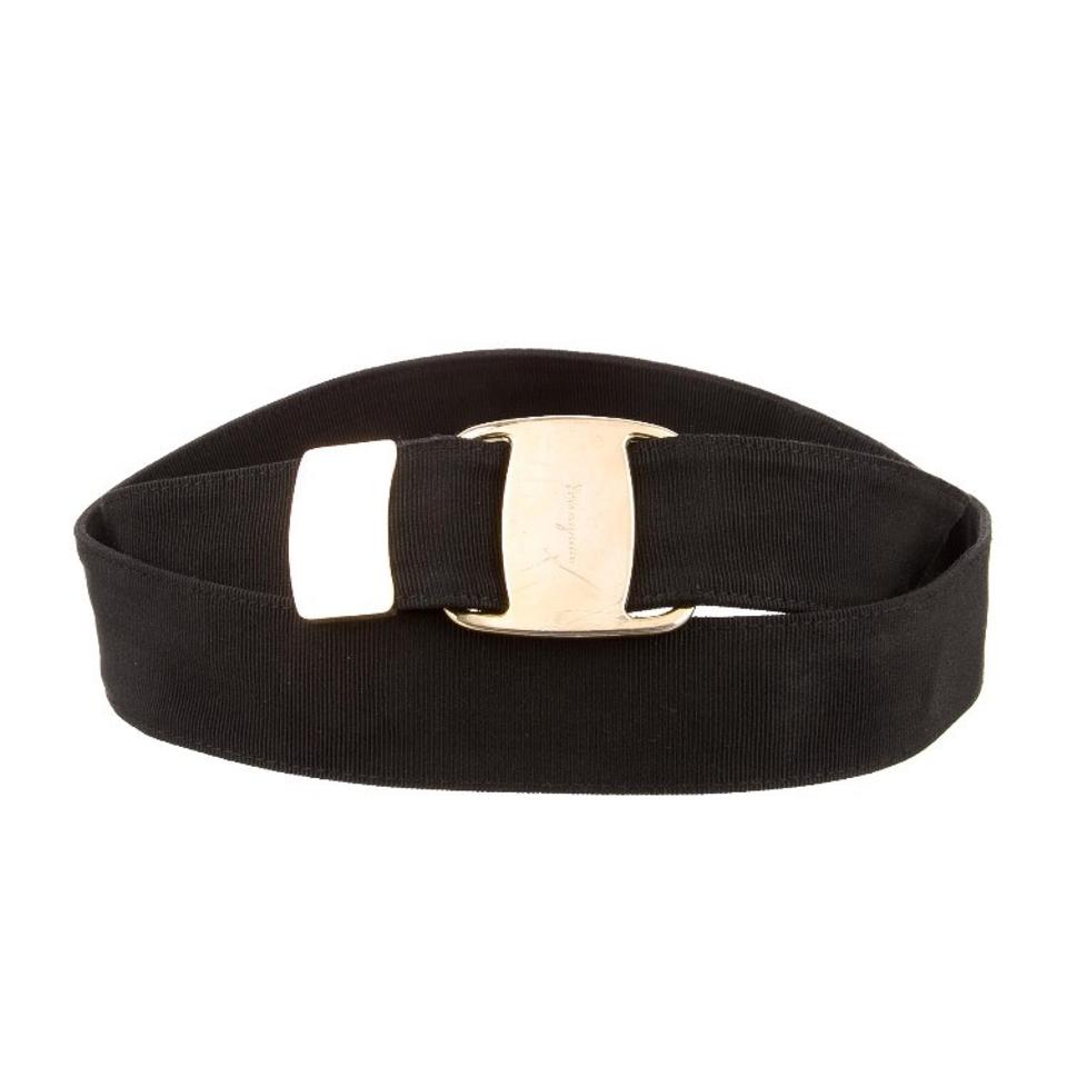 Gold Ferragamo Logo - Salvatore Ferragamo Black Logo Bow Waist Belt - Tradesy