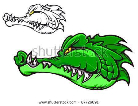 Alligator Head Logo - Cartoon crocodile head for tattoo or mascot design such a logo ...