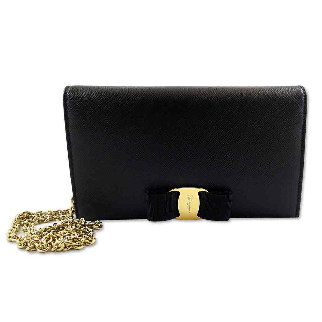 Gold Ferragamo Logo - Salvatore Ferragamo Womens Black Miss Vara