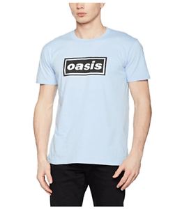 Gallagher Official Logo - Oasis Mens Blue Classic Logo Definitely Maybe T-Shirt Official ...