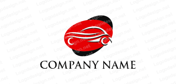 Red Swoosh Car Logo - swoosh car inside ellipse | Logo Template by LogoDesign.net