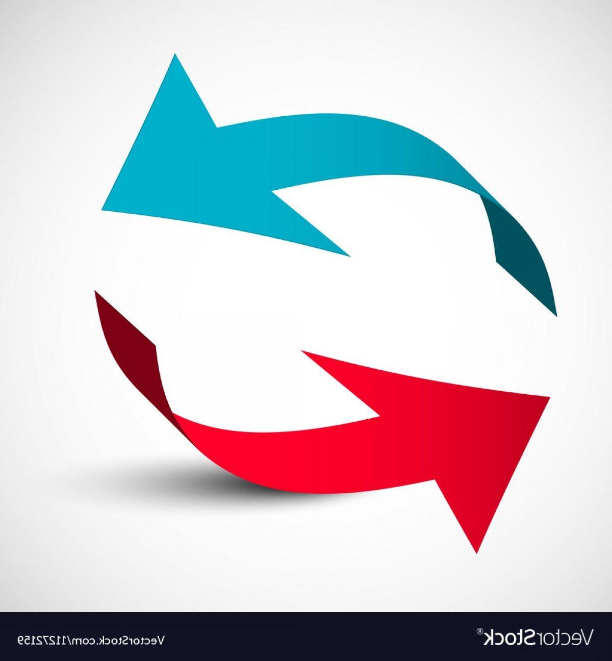 Blue Arrow Logo - Arrows D Set Bent Red And Blue Arrow Logo Design Vector | SOIDERGI