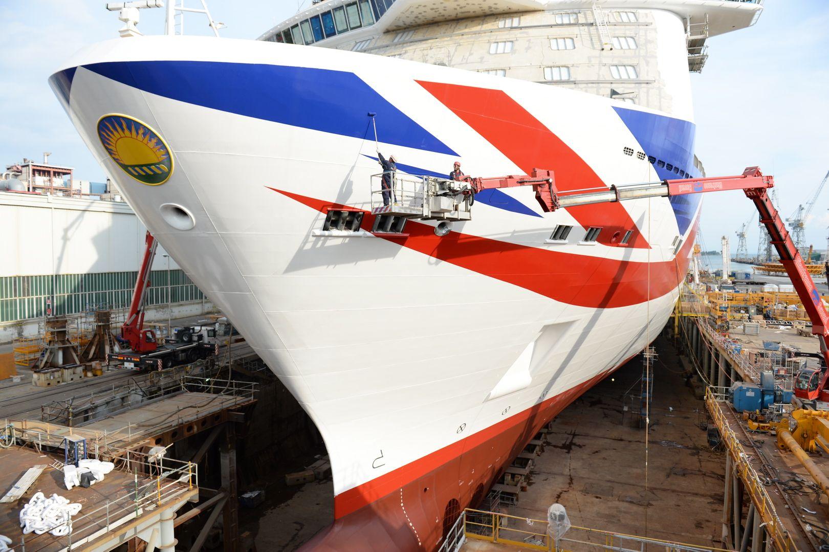 Red and White Ship Logo - P&O Cruises Britannia is Red, White And Blue. CruiseMiss Cruise Blog