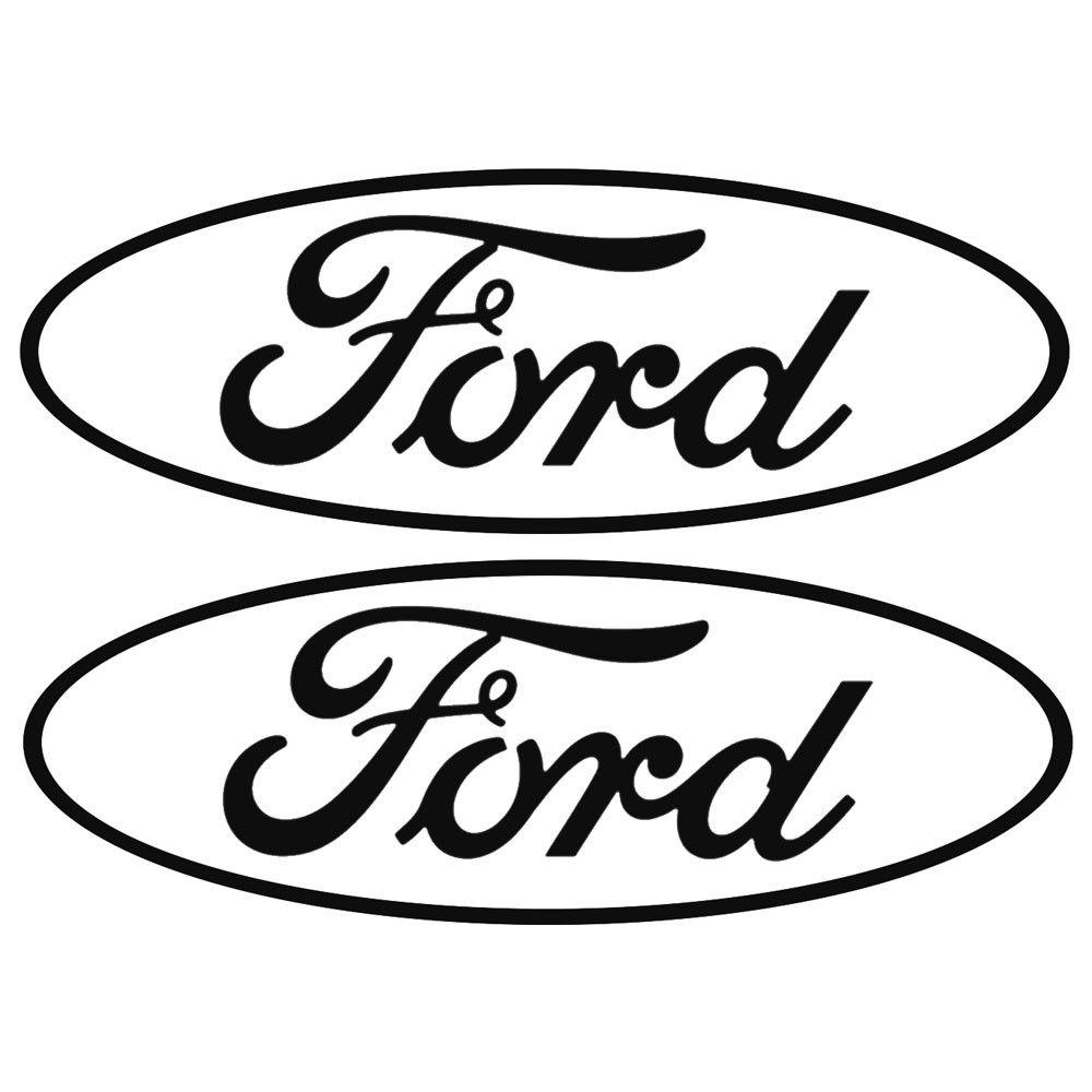 White Ford Logo - Graphic Express Decal Ford Oval Logo Open-Style 3