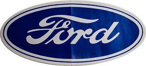 White with Blue Oval Logo - Blue & White Ford Oval Logo Decal – Small Sticker Mustang F100 Truck ...