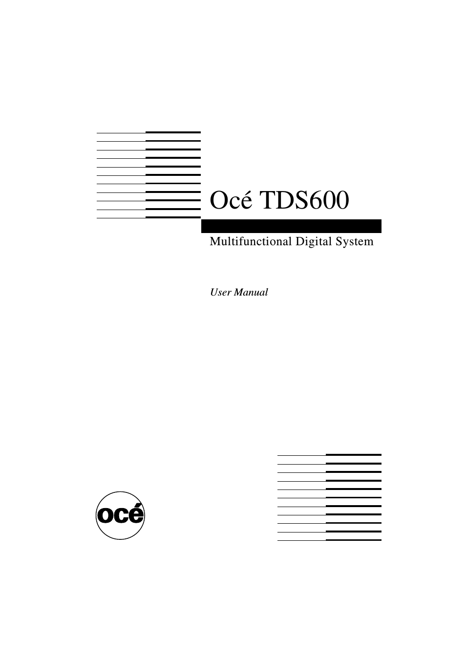 Oce North America Logo - Oce North America TDS600 User Manual | 338 pages