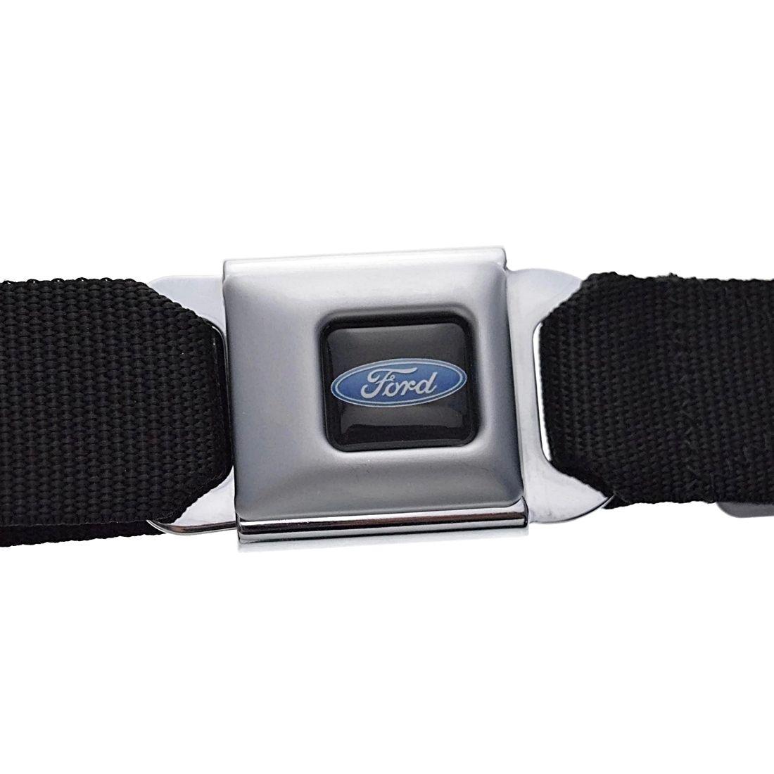 White and Blue Oval Logo - Ford Blue Oval Logo Seatbelt Belt