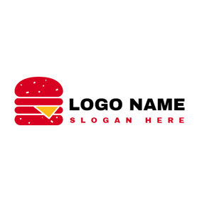 5 Leters Red and Yellow Burger Logo - Free Fast Food Logo Designs | DesignEvo Logo Maker
