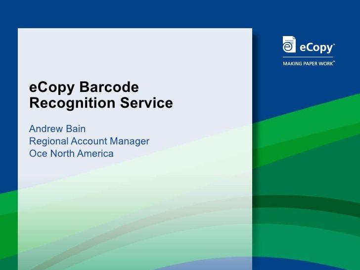 Oce North America Logo - Oce E Copy Barcode Recognition Services