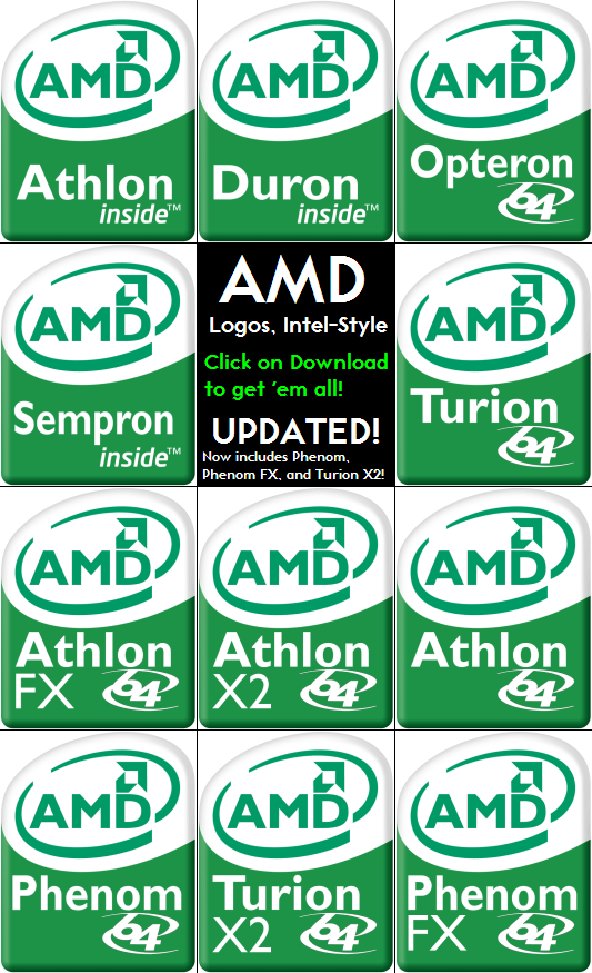 Green AMD Logo - AMD Logos, Intel Style Ver.2