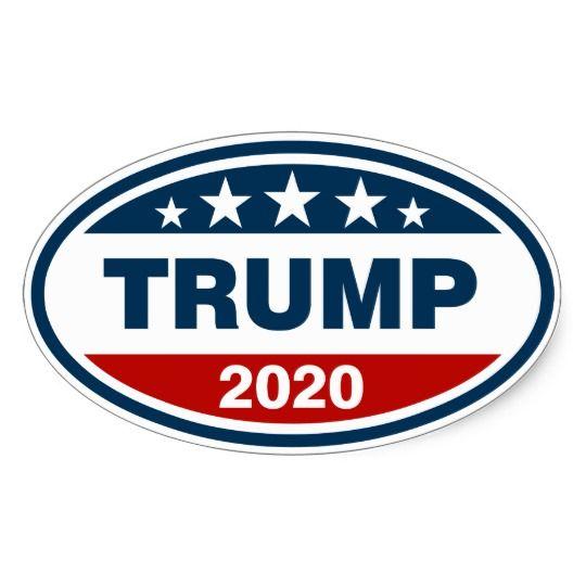 White with Blue Oval Logo - Trump 2020 Red/White/Blue Oval Sticker | Zazzle.co.uk