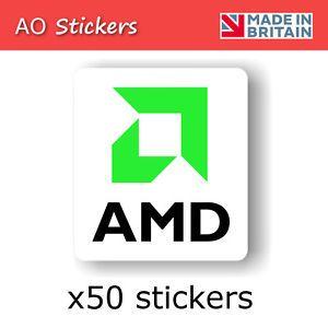 Green AMD Logo - 50 x AMD logo vinyl label sticker badge for laptop PC | eBay