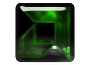 Green AMD Logo - AMD Emerald Green 1x1 Chrome Domed Case Badge / Sticker Logo