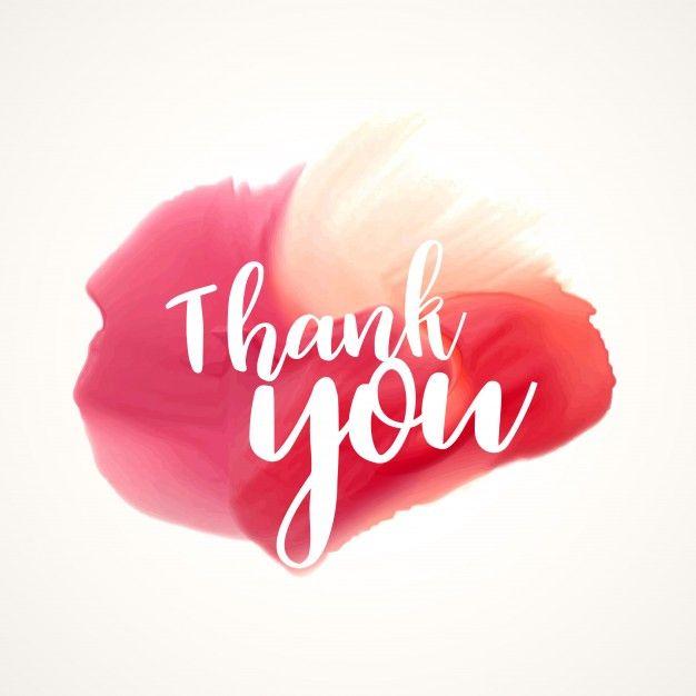 Thank You Red Logo - Red watercolor stain with thank you text Vector | Free Download