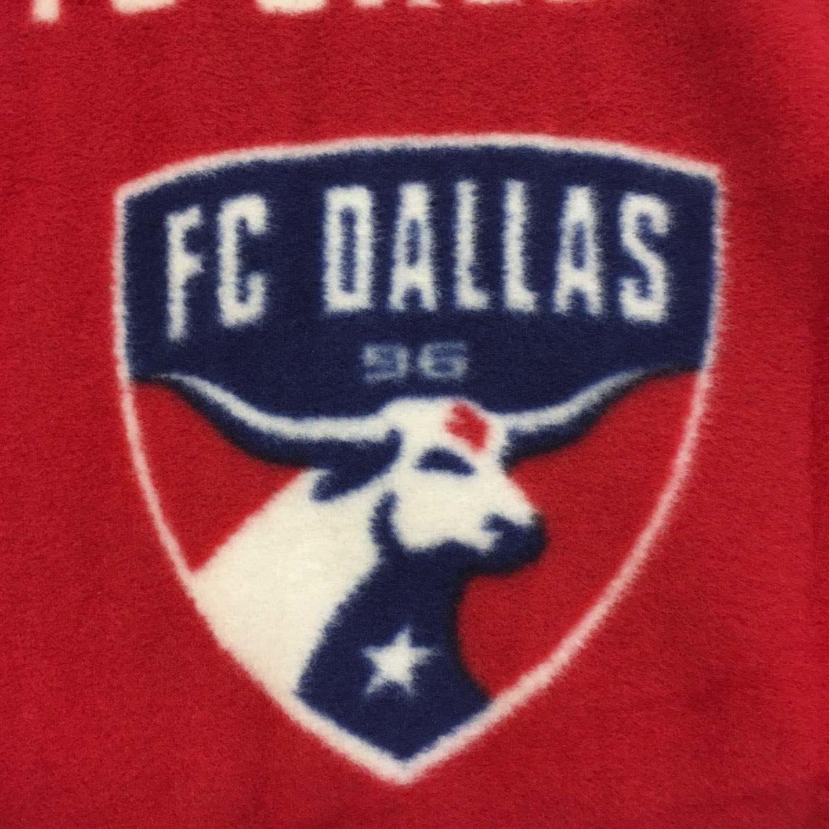 Blue and White Bull Logo - FC Dallas Soccer Club Red Blue White Shield Bull Logo Fleece Fabric ...