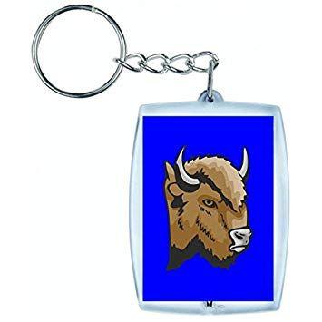 Blue and White Bull Logo - Keychain Bull Head Livestock Farm Animals In Black White Blue Pink