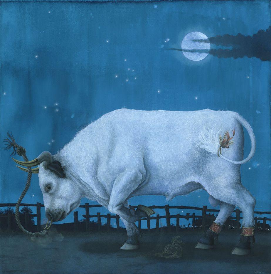 Blue and White Bull Logo - The most prized White Bull - Kate Leiper