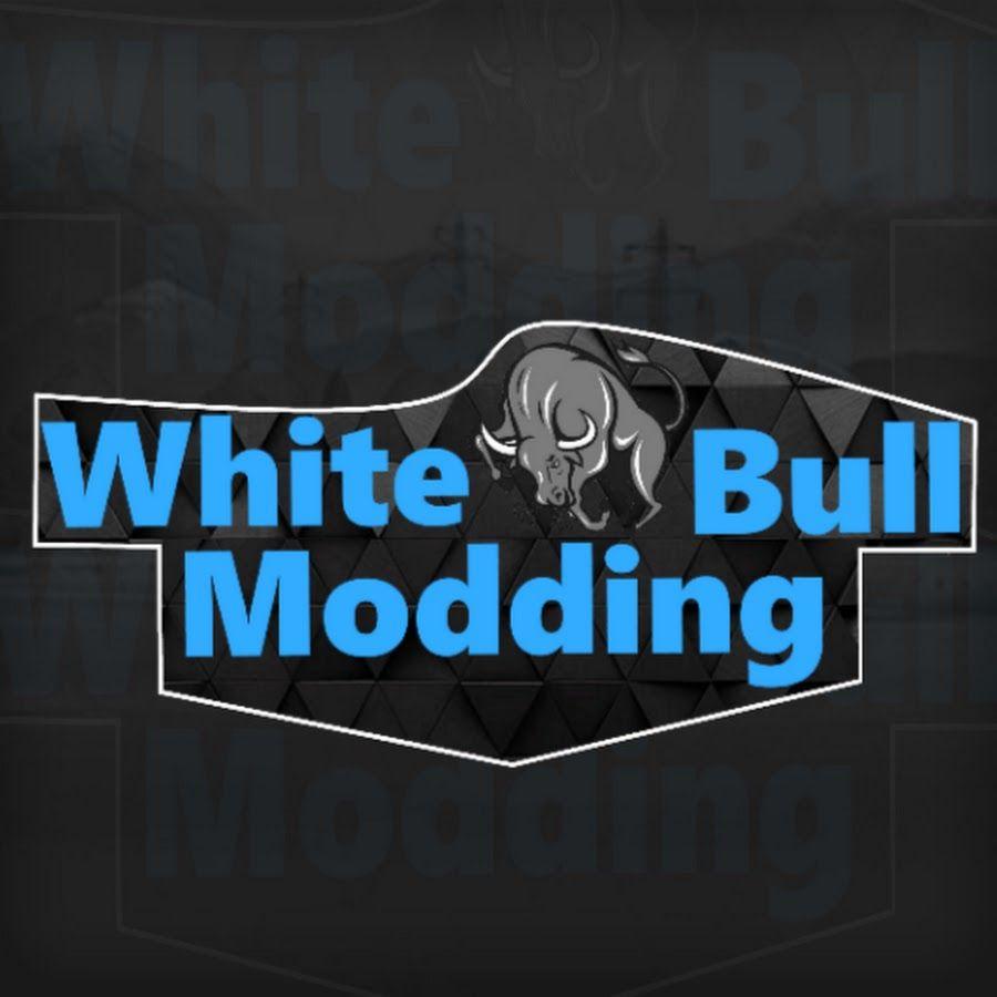 Blue and White Bull Logo - White Bull Modding