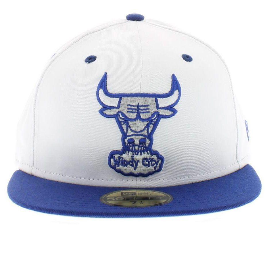 Blue and White Bull Logo - Chicago Bulls Hat For Jordan 4 Military Blue 59fifty New Era Cap