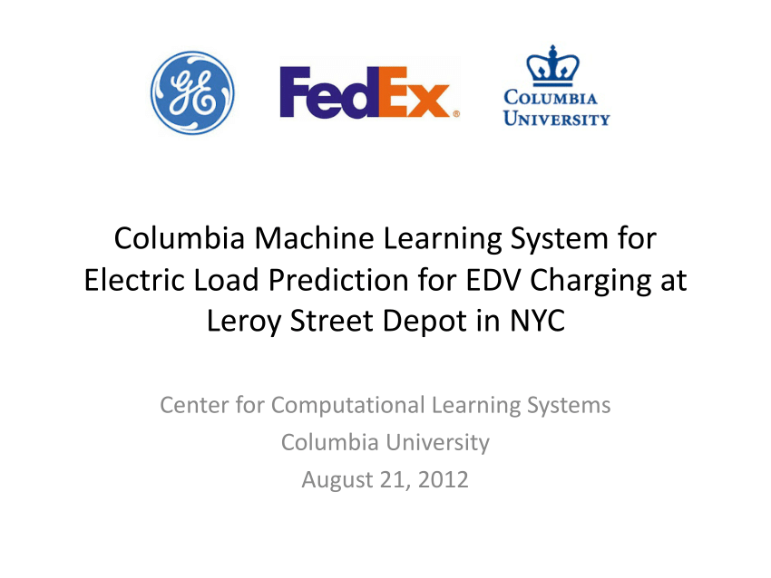 Columbia Machine Logo - PDF) Columbia Machine Learning System for Electric Load Prediction